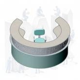 Панинокс/Стол медицинский  ЛДСП, рабочие поверхности оклеены HPL пластиком зашивка из сплошного металлического листа либо из листа с перфорацией (1/2 круга). Габаритные размеры: (ШхГхВ, мм)-2700*1350 (глубина столешницы 600мм (надстройка 400 мм) * 1200 (750 от пола до столешницы)