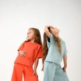 Комплект для девочек: футболка+кюлоты.Материал футер с лайкрой