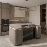 Кухонная мойка Locus в интерьере, дизайн разработан студией А. Лебедева