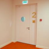 Противопожарная дверь с элюминатором