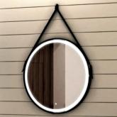 Зеркало в кожаном ремне. Подсветка.