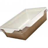 Картонный салатник с пластикой крышкой