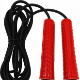 Скакалка "Fortius" 3 м. (Шнур: ПВХ 5 мм. Цвет шнура: черный. Ручки: Полипропилен. Цвет ручек: красный, белый, синий, фиолетовый, черный и др.)