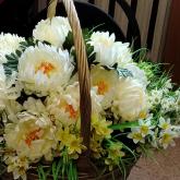 Корзина Хризантемы с нарцисами