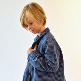 Пиджак-пальто OUTWEAR утеплённый классического кроя с накладными карманам с принтом гусиная лапка.