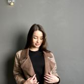 Косуха из твида на молнии с кнопками