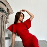 Платье-футляр "Крылья" из плотного джерси