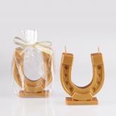 Новогодняя свеча "Золотая подкова"