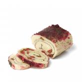 Сыр Батон Алтайский с Вишней.  Сыр собственной разработки Двух Сыроваров в виде рулета с добавлением сушёной вишни и мяты.   Обладает сладким привкусом.