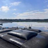 Геотубы для обезвоживания шлама, для очистки русел рек, прудов, озер