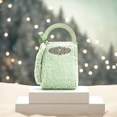 Меховая сумочка женская с брошью и хвостиком