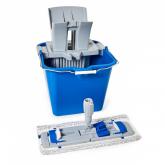 Комплект для бесконтактной влажной уборки пола Росмоп Про-20. На базе 20л синего ведра и отжима Кваттро. 