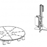 Паллетообмотчик (паллетоупаковщик, паллетайзер), Komfort P1000MAX Полуавтоматический паллетообмотчик с ручной кареткой.  Упаковочное оборудование предназначено для обмотки и фиксирования грузов при помощи 16 кг стрейч-плёнки. Вес груза от 200 до 1500 килограмм.
