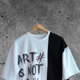 Футболка нестандартная с ручным принтом 46/50 48/52 футер 2х нитка 95% хлопок 5% лайкра