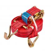 Ремень 0.8т/1.6т 4м стяжной с крюками Рабочая нагрузка - 0.8 т. Стяжная нагрузка - 1.6 т. Длина - 4 м. Ширина ленты - 35 мм. Храповой механизм - 135 мм. Варианты исполнения, м: 2, 3, 4, 6, 8, 10, 12.