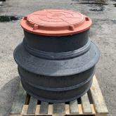 колодец из колец диаметром 1м + конусный переход + кольцо диаметром 0.7 м