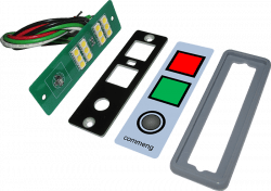 Части индикаторной панели: плата подсветки, монтажная рамка, защитная пленка, силиконовая прокладка.