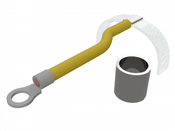 Внешний вид КЗ-ЭБК в комплекте:   - контактно заземляющий проводник КЗП;   - пружина постоянного давления ППД.