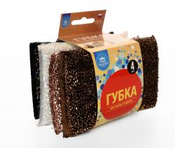 Губки для посуды "4 цвета"