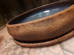 большой горшок, шамотный горшок