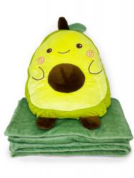 Мягкая игрушка - подушка авокадо с пледом, 33 см, Mi079