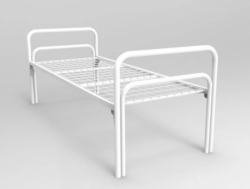 Металлическая одноярусная кровать для строителей и рабочих 