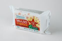 Хозяйственное мыло «Советское»  применяется для ручной стирки изделий из различных типов тканей, удаления  пятен. Мыло изготавливается из натурального сырья, благодаря чему обладает высокой моющей способностью и образует обильную пену, не раздражает кожу и не вызывает аллергических реакций  Состав: натриевые соли жирных кислот натуральных жиров и масел, вода, сода кальцинированная, антал, парфюмерная композиция.