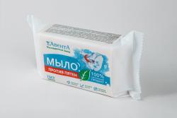 Хозяйственное мыло «Против пятен» применяется для ручной стирки изделий из различных типов тканей, удаления трудновыводимых и застарелых  пятен. Мыло изготавливается из натурального сырья, благодаря чему обладает высокой моющей способностью и образует обильную пену, не раздражает кожу и не вызывает аллергических реакций  Состав: натриевые соли жирных кислот натуральных жиров и масел, вода, сода кальцинированная, антал, парфюмерная композиция.