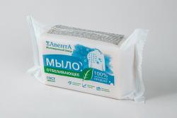 Хозяйственное мыло «Отбеливающее» применяется для ручной стирки изделий из различных типов тканей, удаления пятен и санитарно-гигиенических целей. Мыло изготавливается из натурального сырья, благодаря чему обладает высокой моющей способностью и образует обильную пену, не раздражает кожу и не вызывает аллергических реакций  Состав: натриевые соли жирных кислот натуральных жиров и масел, вода, сода кальцинированная, антал, парфюмерная композиция.