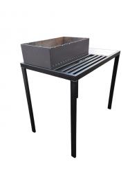 Стол, труба профильная 20*20 и 20*40, чаша мангальная, сталь СТ 3, толщиной 4мм. Зона с керамической плиткой