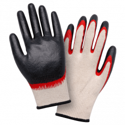 Перчатки рабочие трикотажные х/б с двойным латексным обливом Л-25-13 NEW Bronitex