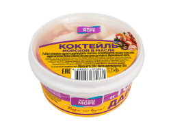 Коктейль из морепродуктов в масле, 180 гр., в спайке по 6 шт.