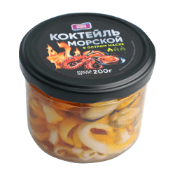 Морской коктейль в остром масле, 200 гр.