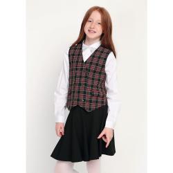 Жилет черно-красная клетка на девочке