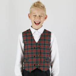 Жиле в зелено-красную клетку 