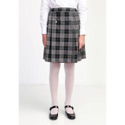 Юбка серая клетка вариант полушерсть