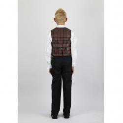 Зелено-красный жилет в клетку вид сзади