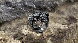 кольцо лев с крыльями