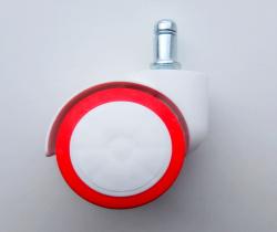 Ролик белый ПУ красный