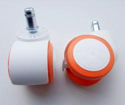 Ролик белый ПУ оранжевый