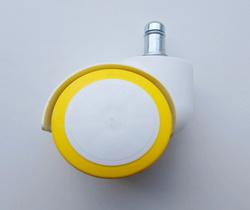 Ролик белый ПУ желтый