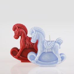 Новогодняя свеча "Лошадка-качалка" символ года 2026