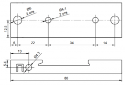 Габаритные размеры монтажной панели Commeng DR MP-2
