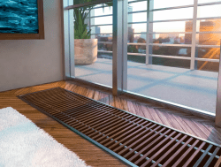 Внутрипольный конвектор под дерево