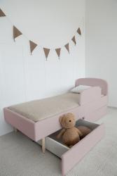 Детская кровать "Классическая" материал букле, цвета розовый, серый, бежевый, белый