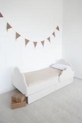 Детская кровать "Облако" материал букле, цвета розовый, серый, бежевый, белый