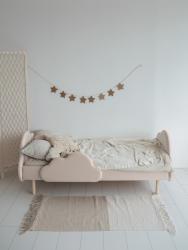 Детская кровать "Облако" велюр, цвета бежевый, серый, розовый