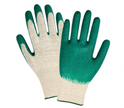 Перчатки рабочие трикотажные х/б с одинарным латексным обливом ОПТ Л-10-13 Bronitex