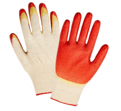 Перчатки рабочие трикотажные х/б с двойным латексным обливом ОПТ Л-20-13 Bronitex