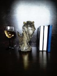 волк золотистый вид сзади